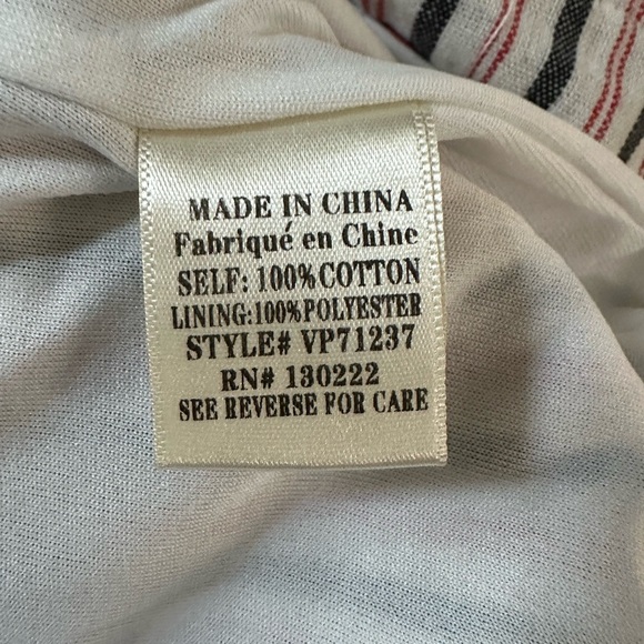 Very J Jumpsuit, Wide leg, Striped, Racerback, belt, 100% Cotton, Medium - Picture 7 of 8